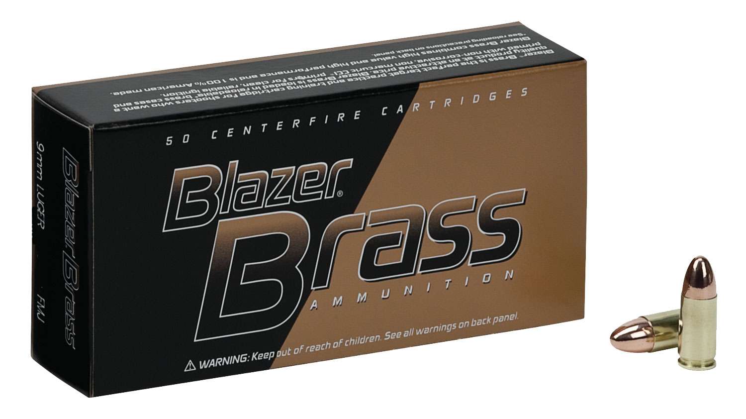 CCI 5203 Blazer Brass 9mm Luger 147 Gr 950 Fps Full Metal Jacket FMJ