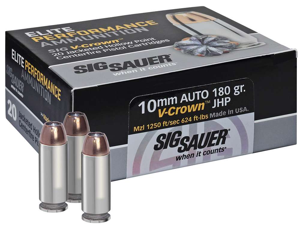 Sig Sauer E10MM120 Elite V Crown 10mm Auto 180 Gr Jacketed Hollow Point