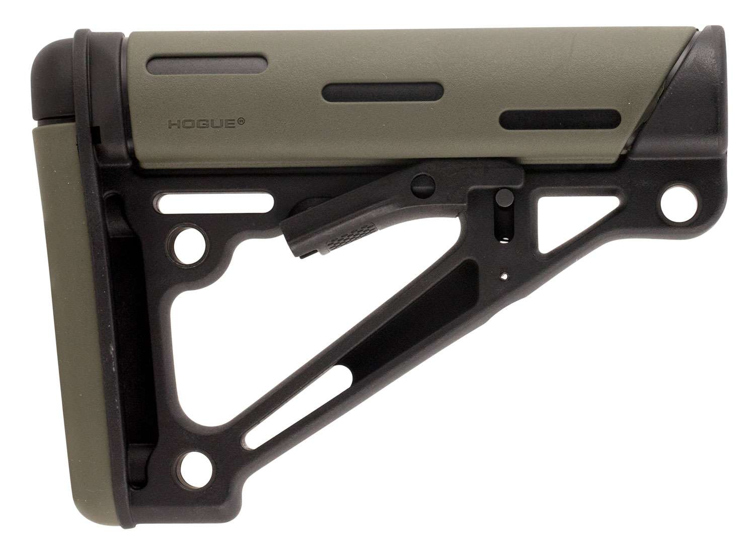 Hogue 15250 OverMolded Collapsible Buttstock Black Synthetic W OD Green