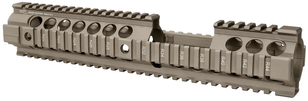 Midwest Industries Gen2 Two Piece Free Float AR15 Handguard - FDE | 12.5" Extended Length | Picatinny - Midwest Industries