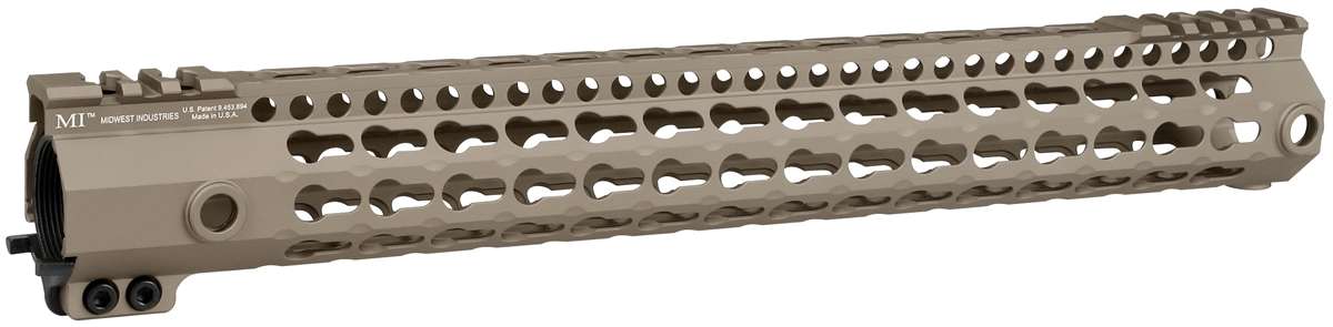 Midwest Industries G3 Lightweight KL-Series One Piece Free Float AR15 Handguard - FDE | 15" | KeyMod - Midwest Industries