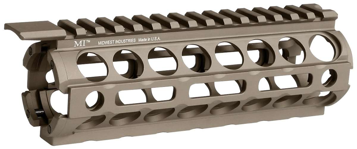 Midwest Industries AR15 Two Piece Drop-In Aluminum Handguard - FDE | Carbine Length | M-LOK - Midwest Industries