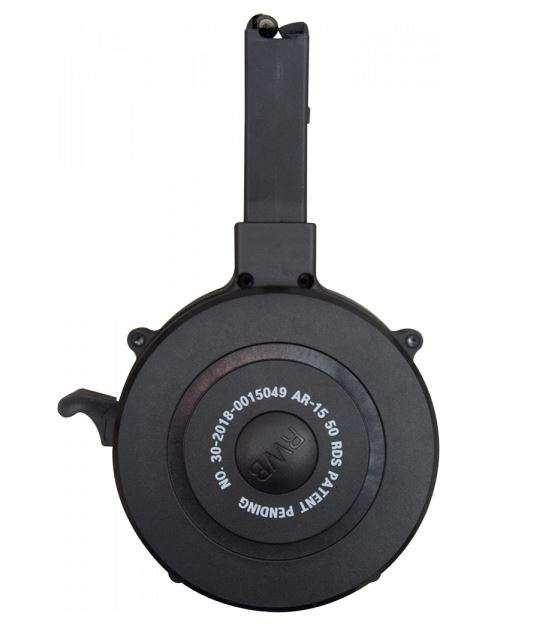 RWB AR-15 .223/5.56 Drum Magazine - Black | 50rd - Red, White & Blue, Llc