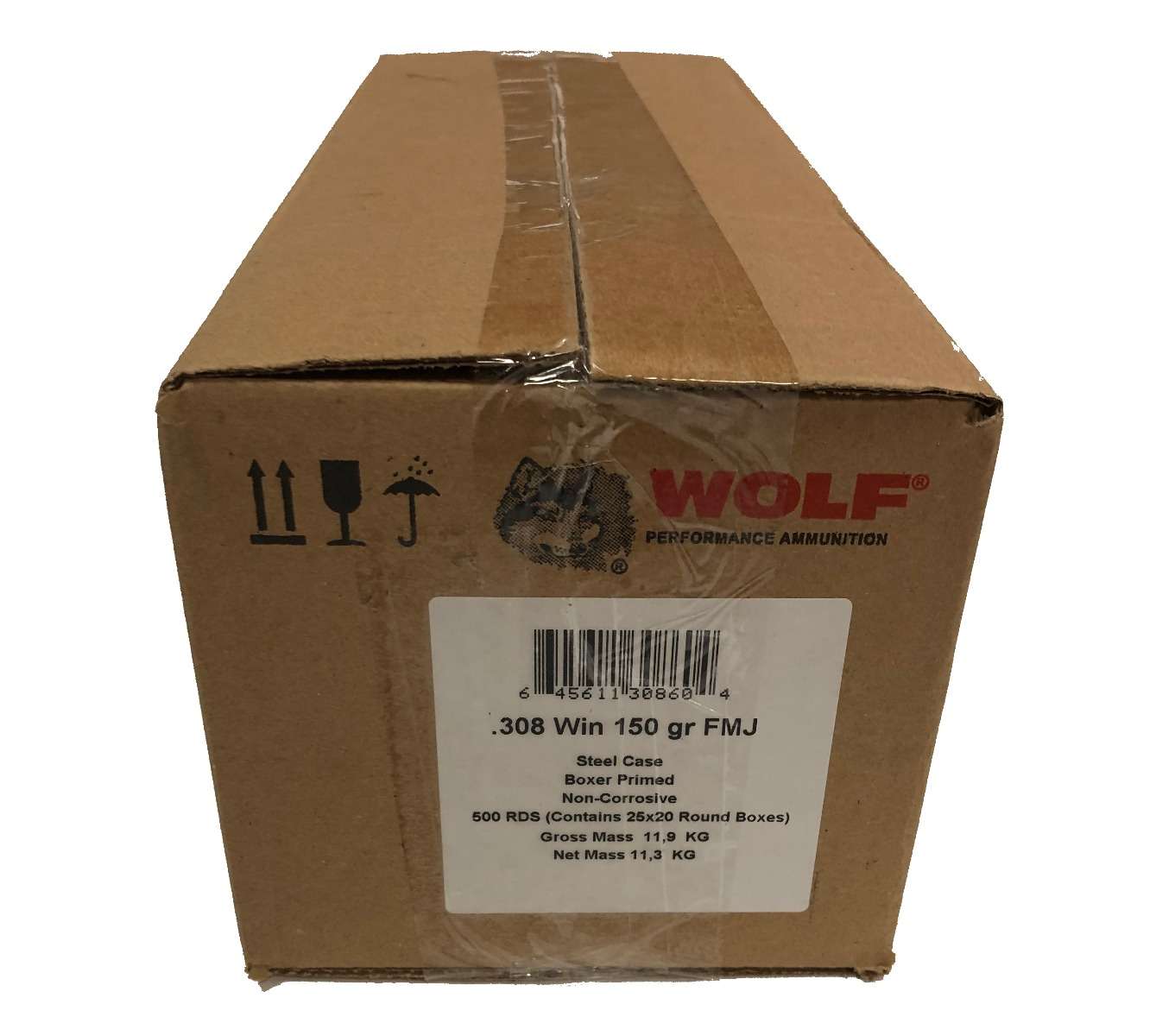 Wolf Steel Case .308Win Rifle Ammo - 150 Grain | FMJ | 500rd Case - Wolf