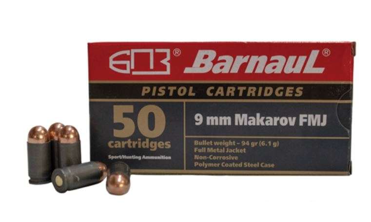 Barnaul 9mm Makarov Pistol Ammo - 94 Grain | FMJ | Steel Casing | 1000rd Case - Barnaul Ammo