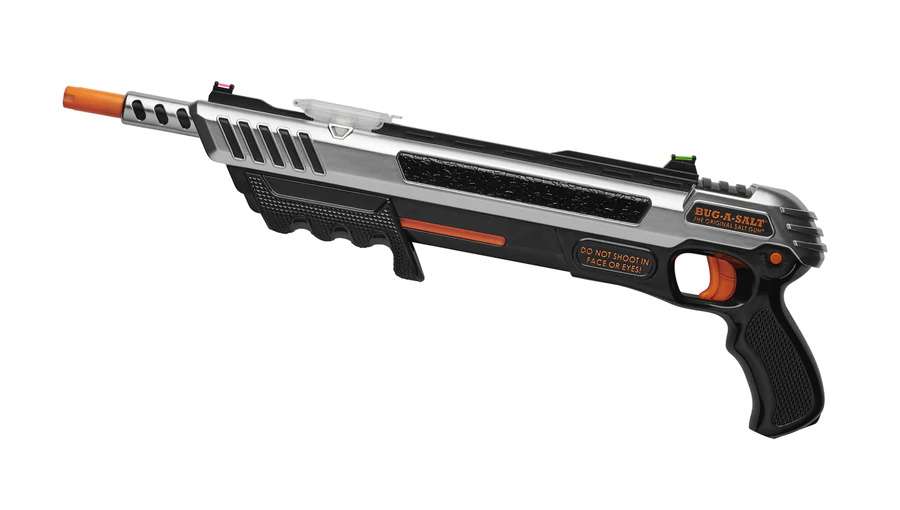 BUG-A-SALT ADVANCED COMBAT FIBER OPTIC 3.0 Pump Salt Shotgun - Silver | Green & Red fiber optic sights - Bug-a-salt