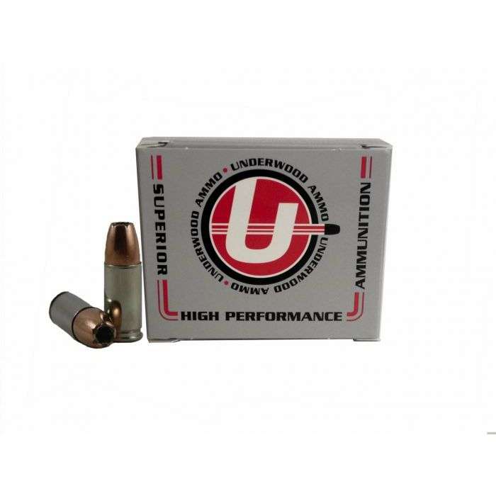 Underwood Ammo 9mm Luger Handgun Ammo - 124 Grain | +P | Bonded Jacketed Hollow Point | 20rd Box - Underwood Ammo