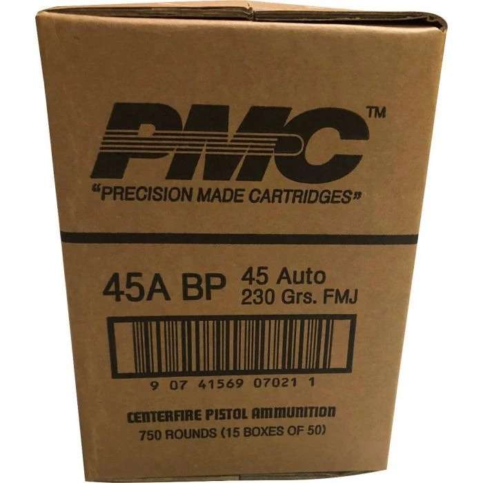 PMC Bronze Battle Pack .45 ACP Handgun Ammo - 230 Grain | FMJ | 750rd (3 Battle Pack) Case - Pmc