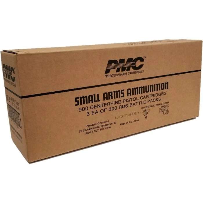 PMC Bronze Battle Pack .40 S&W Handgun Ammo - 165 Grain | FMJ-FP | 900rd (3 Battle Pack) Case - Pmc