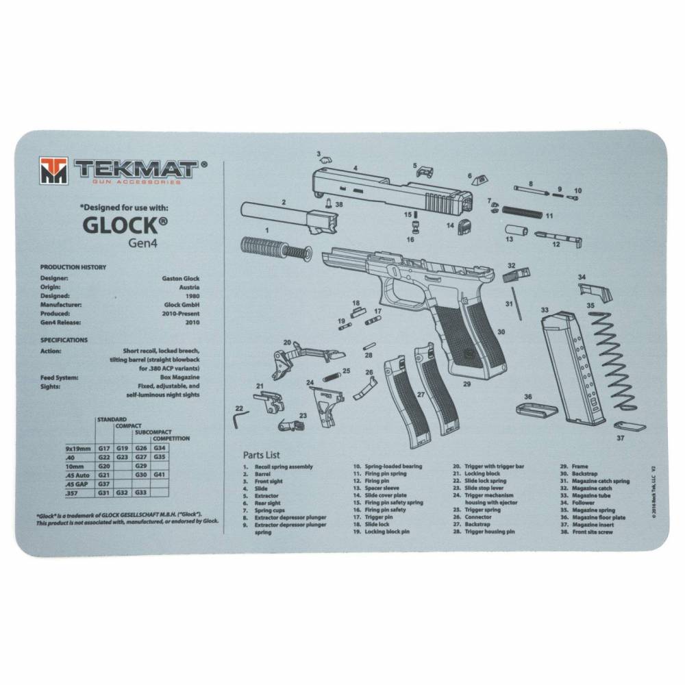 Tekmat Pistol Ds Mat Glk G4 Blk Gry Guns 2 Ammo