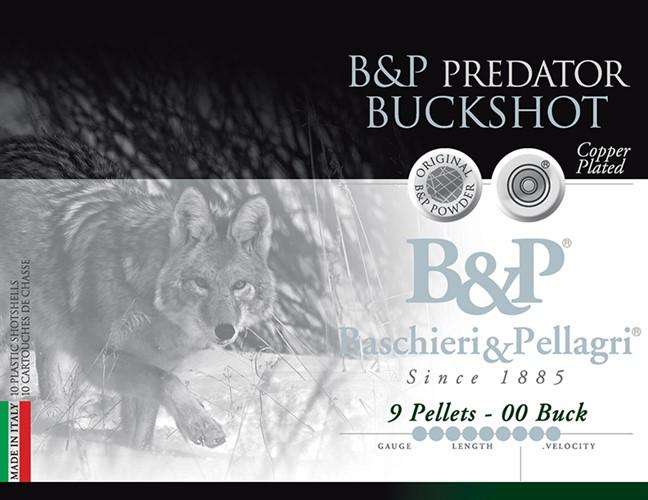 B&P PREDATOR BUCKSHOT AMO 12GA 2 3/4" 00 BUCK CPL 12 PELLET 1280FPS 10RD (10 BOX CASE) - Baschiere & Pellagri Usa Inc.