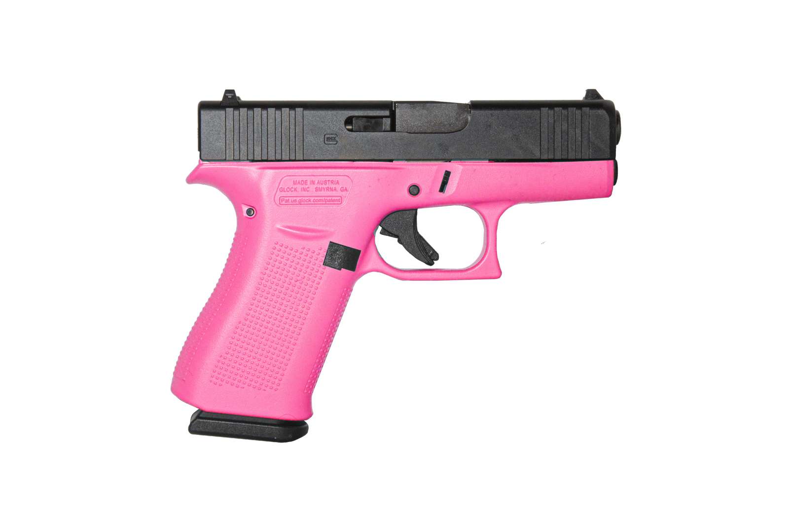 GLOCK 43X G43X HGA 9MM 3.6 IN BBL FS 5LB BLACK 2 10RD MAGS CERAKOTE PINK FRAME - Glock