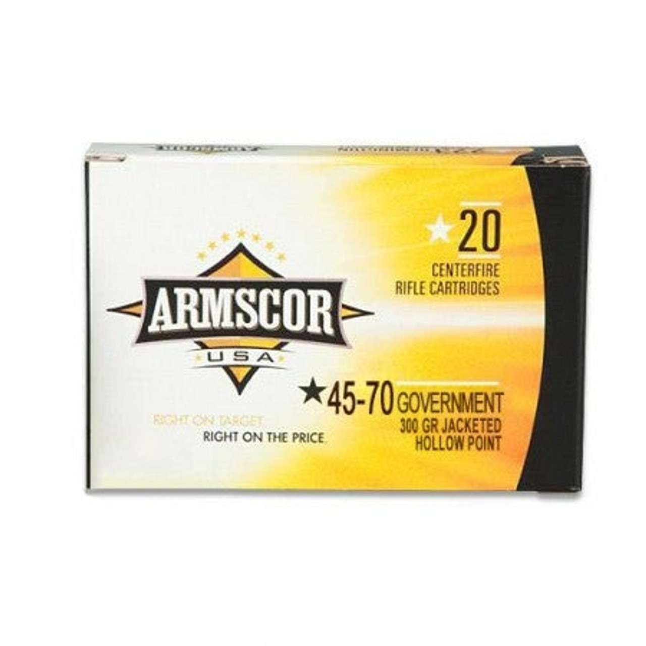 Armscor 45-70 Government Rifle Ammo - 300 Grain | Jacketed Hollow Point | 200rd Case (10 Boxes) - Armscor