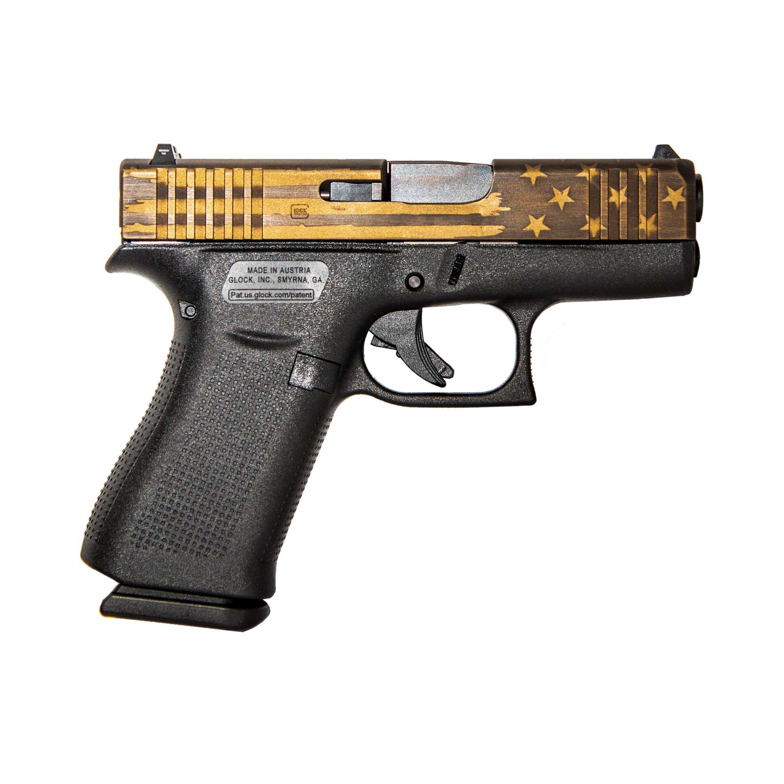 GLOCK 19 G19 GEN 5 HGA 9MM 4.0 IN BBL FS 5LB 3 15RD MAGS CERAKOTE BRONZE BATTLE FLAG SLIDE - Glock