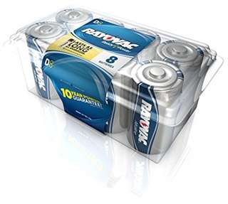 RAY-O-VAC ALKALINE BATTERY D 8PK - Energizer Batteries