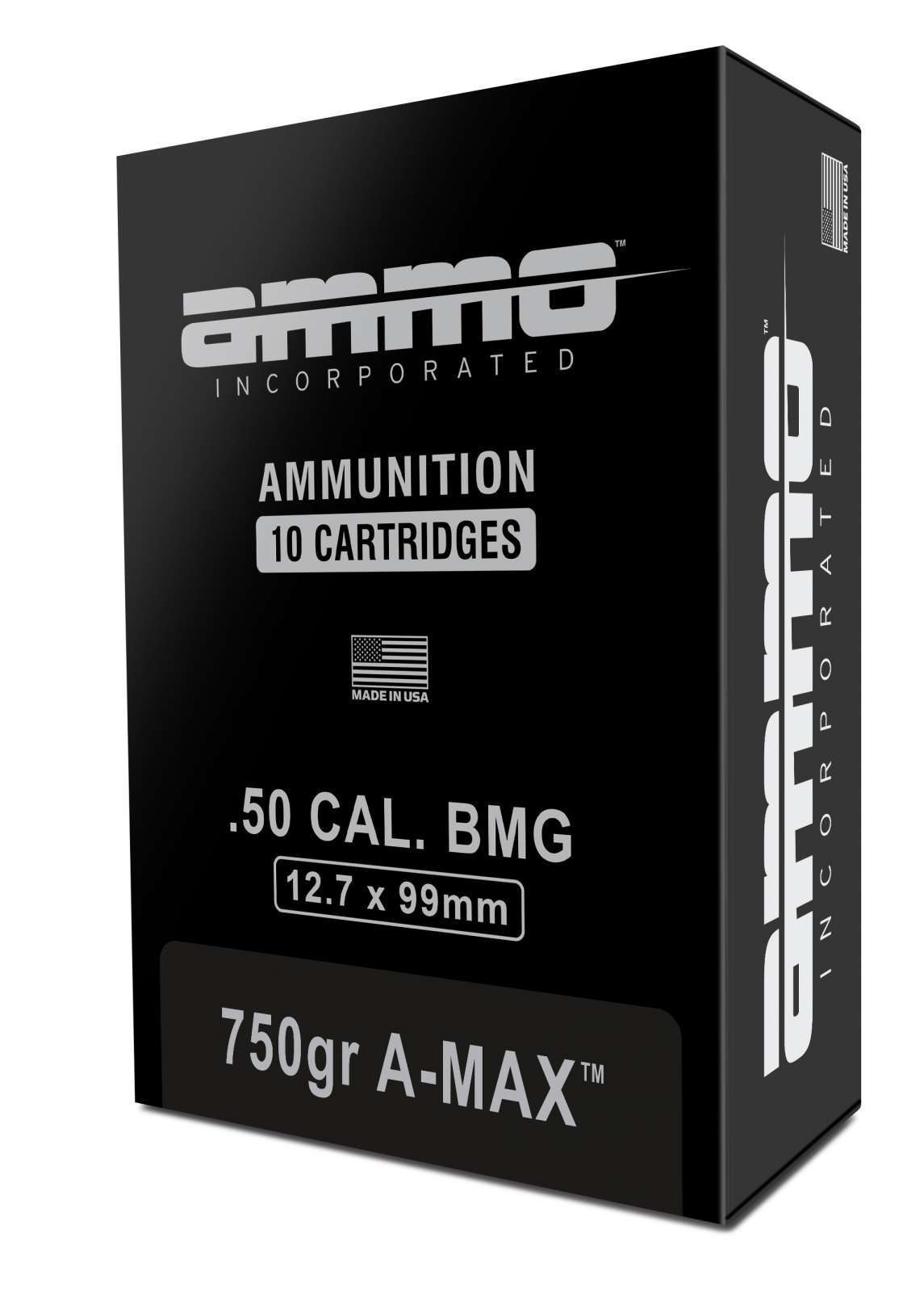 Ammo Inc Signature .50 BMG Rifle Ammo - 750 Grain | A-MAX | 10rd Box - Ammo Inc