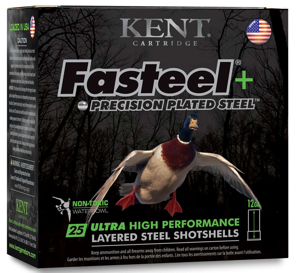 KENT FASTEEL PLUS 12GA 3.5 1.5OZ 2&4 25/10 - Kent Cartridge