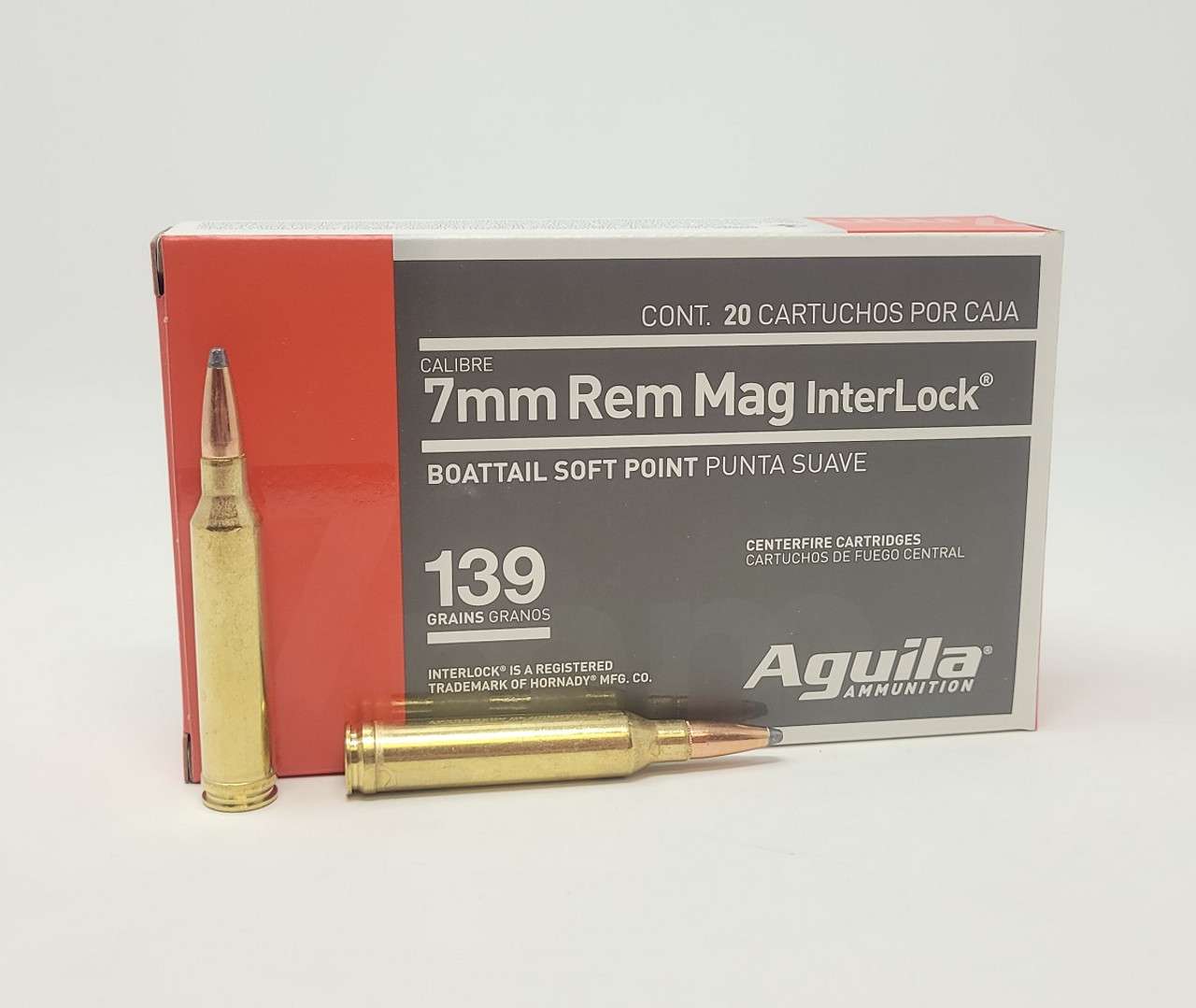 AGUILA 7MM REM MAG 139G INTERLOCK BTSP 20RD BX 200RD CASE