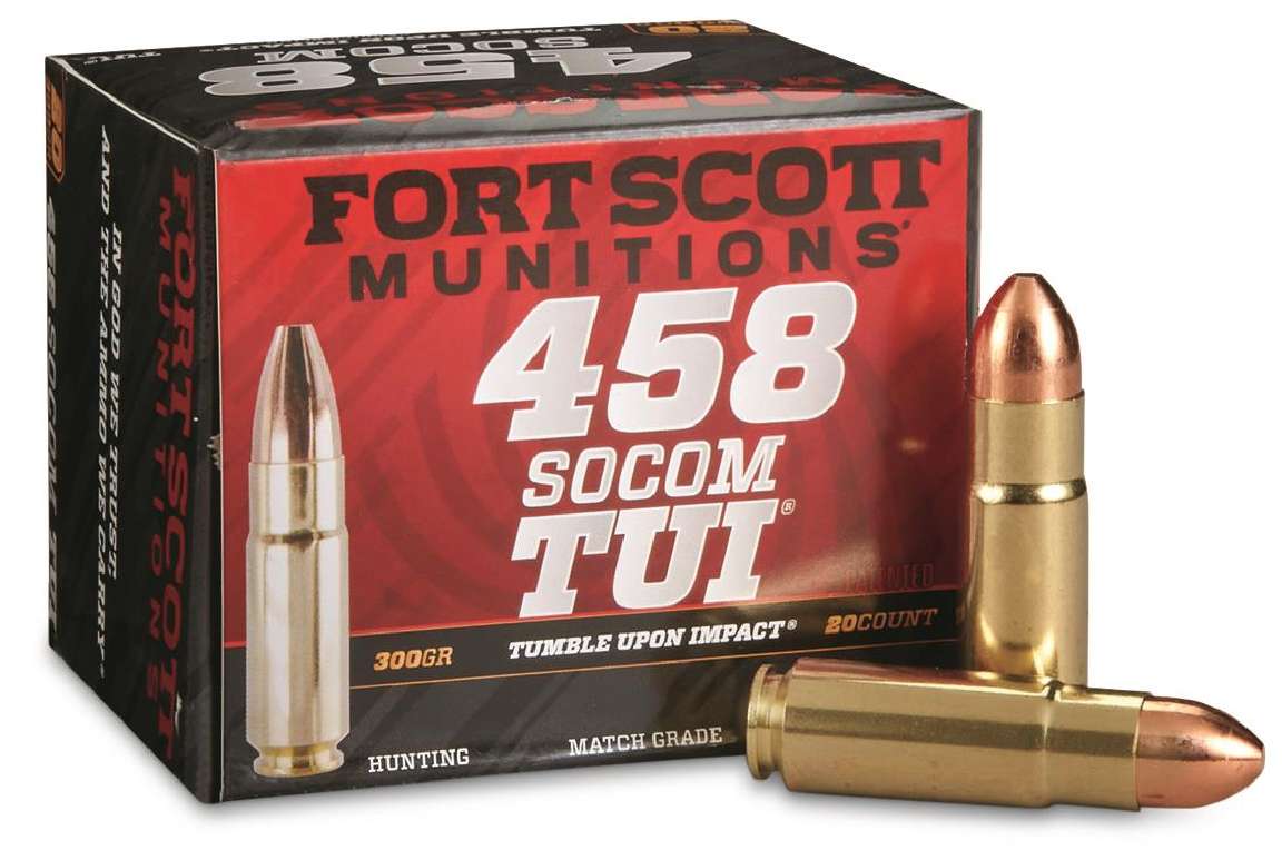 FORT SCOTT MUNITIONS LEAD FREE RIFLE AMO 458 SOCOM 300GR TUI BRASS CASE 20-RD ( 10 BOX PER CASE ) - Fort Scott Munitions