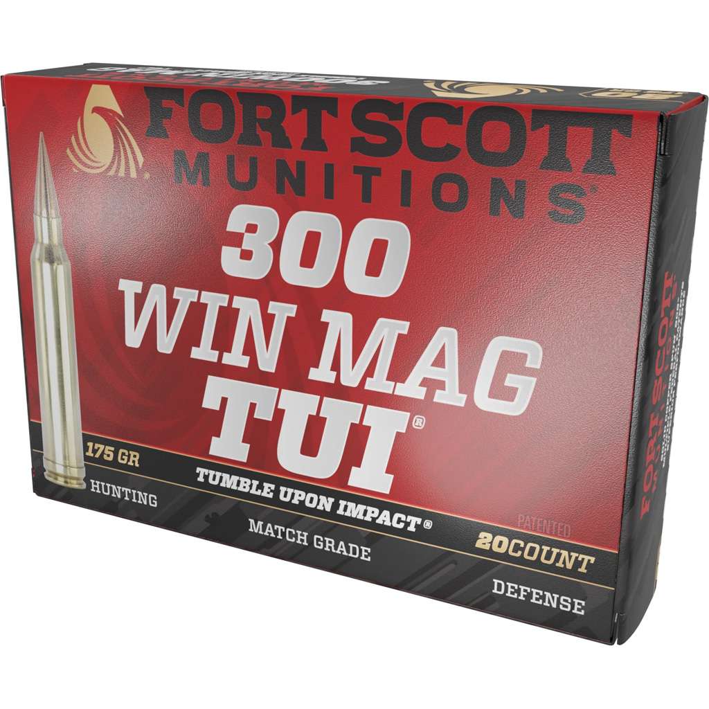 FORT SCOTT MUNITIONS LEAD FREE RIFLE AMO 300 WIN MAG 175GR TUI BRASS CASE 20-RD (10 BOX PER CASE) - Fort Scott Munitions