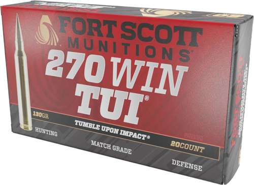 FORT SCOTT MUNITIONS LEAD FREE RIFLE AMO 270 WIN 123GR TUI BRASS CASE 20-RD ( 10 BOX PER CASE ) - Fort Scott Munitions