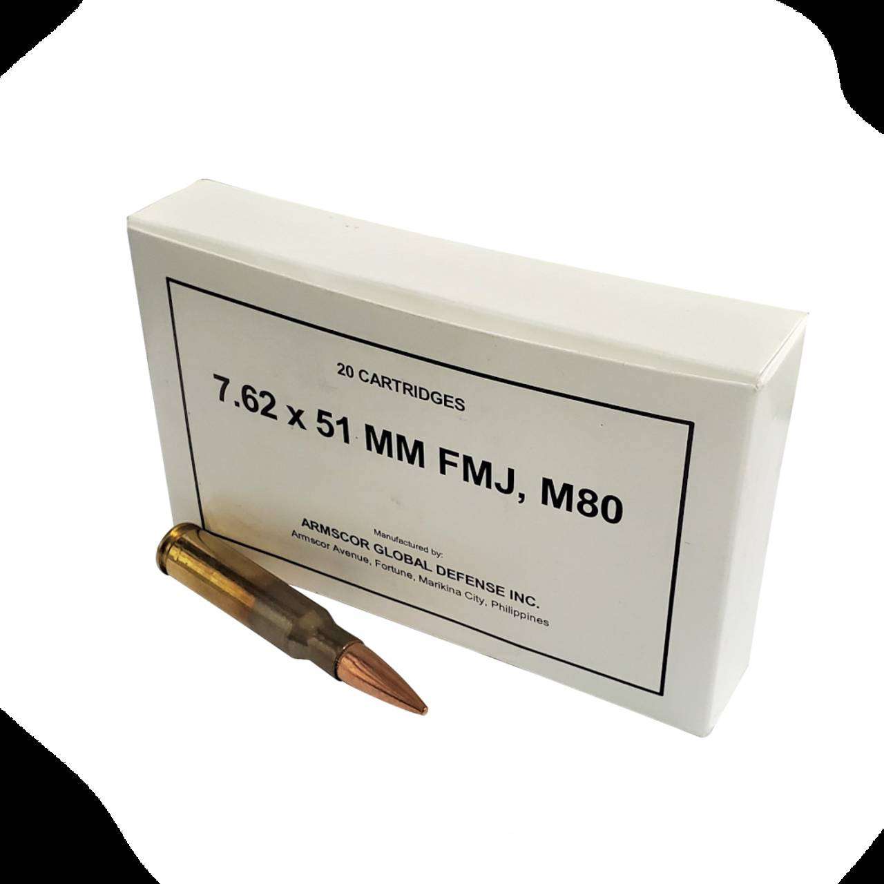 dARMSCOR 7.62MM 147GR FMJ M80 BOX - Armscor