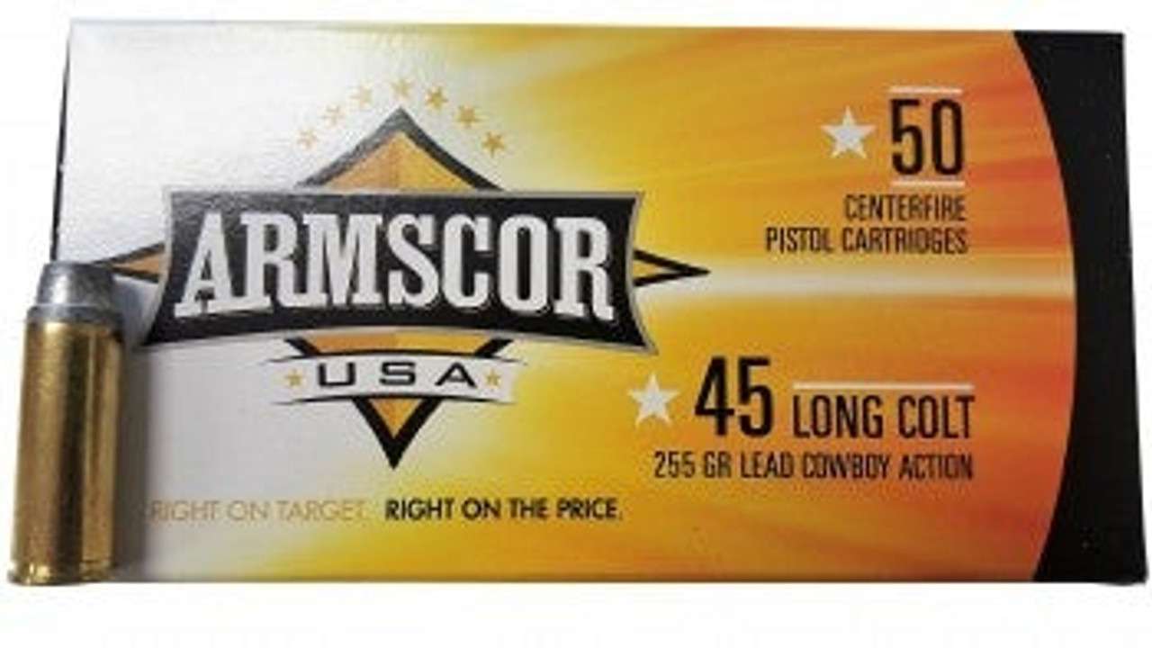 Armscor .45 Long Colt Pistol Ammo - 255 Grain | Lead Round Nose | 400rd Case (8 Boxes) - Armscor