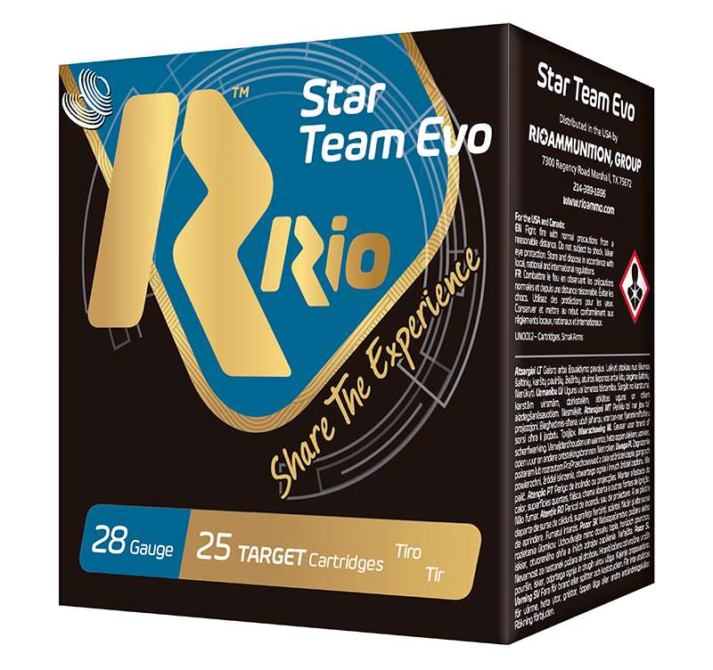 Rio Star Team 28ga Top Target Load 2.75 inch Shotgun Shells - #8 | 3/4 oz. | 1300 fps | 250rd Case (10 Boxes) - Rio Ammunition