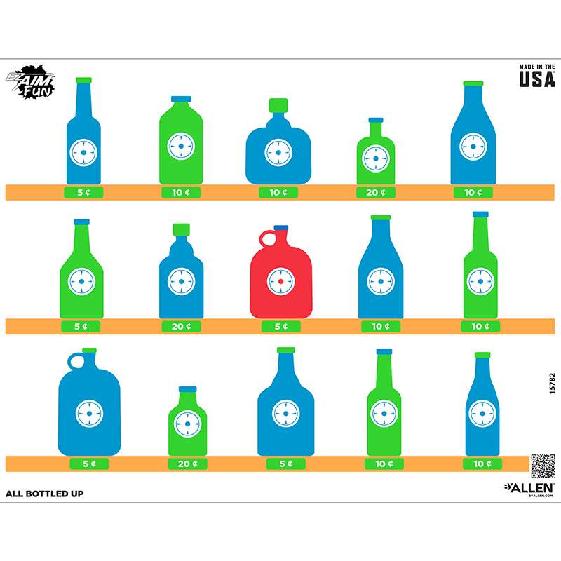 EZ AIM 24X19 PAPER TGT FUN BOTTLED 4PK MULTI - Allen Company
