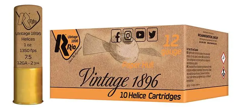 Vintage 1896 Pap Helic 12g 2.75"1oz #7.5 - Rio Ammo