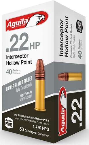 AGUILA 22 LR INTERCEPTOR 40GR LDHP 1000RD CASE LOT - Aguila