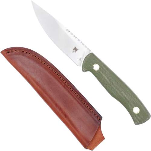 COBRATEC KOONSMAN 4" FIXED BLD OD GREEN D2 W/LEATHER SHEATH - 