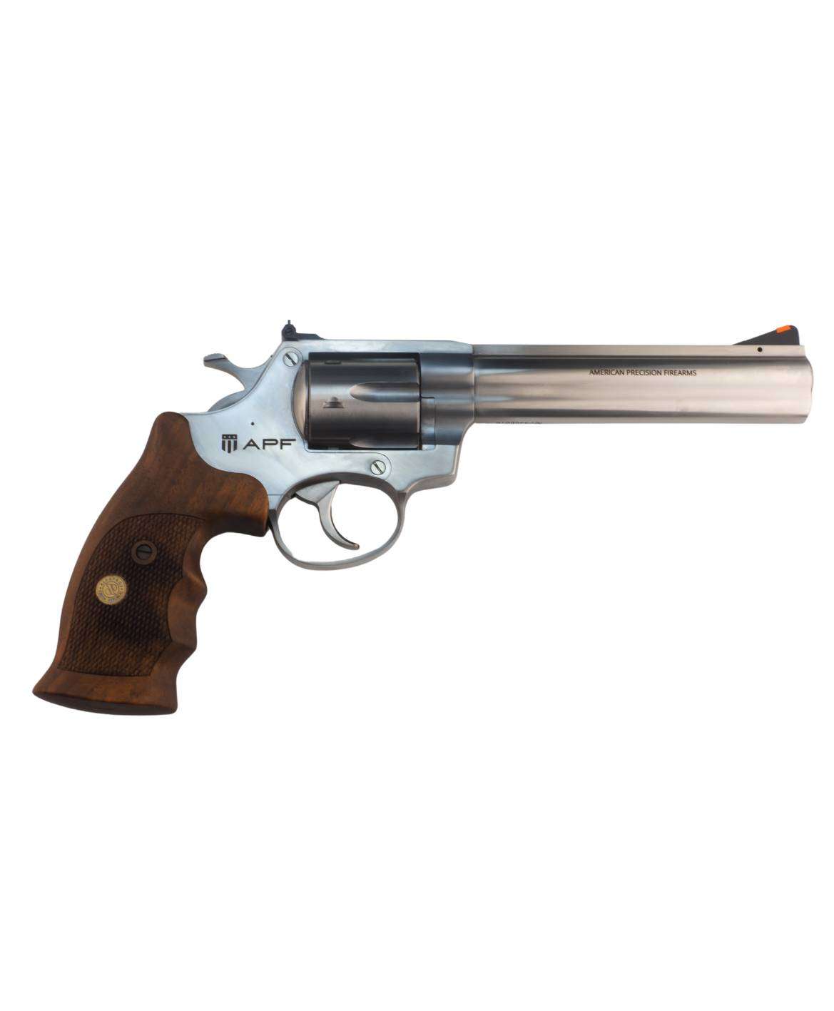 AMERICAN PREC FIREARMS R1 REVOLVER HGR 357 MAG 6 IN BBL STAINLESS 6 SHOT WOOD COMBAT GRIPS - American Precision Firearms