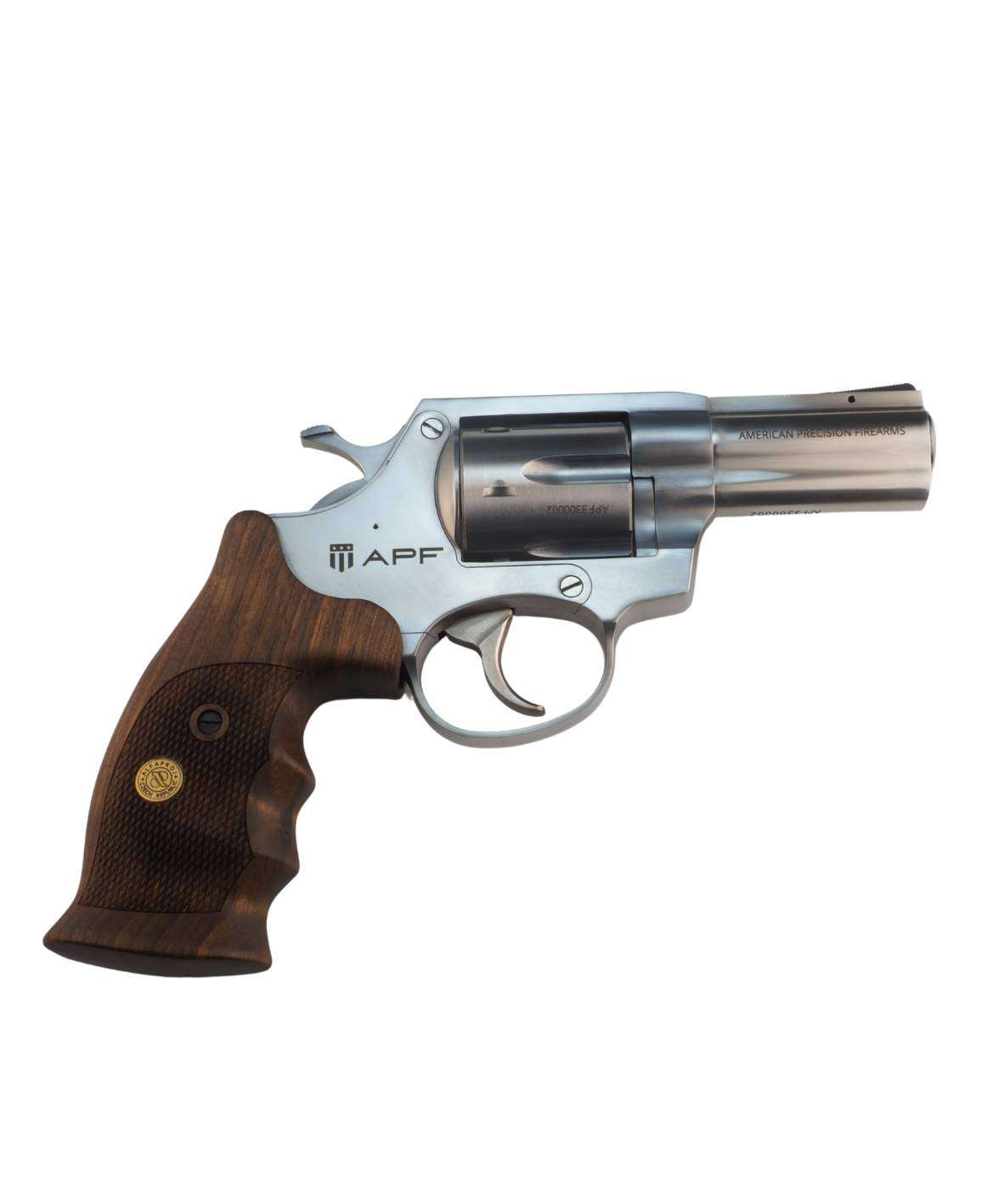 AMERICAN PREC FIREARMS R1 REVOLVER HGR 357 MAG 3 IN BBL STAINLESS 6 SHOT WOOD COMBAT GRIPS - American Precision Firearms