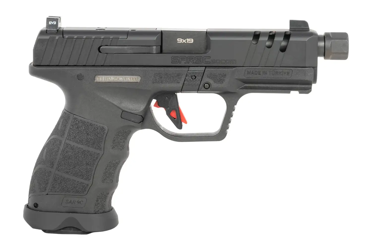 SAR SAR9 COMPACT SOCOM HGA 9MM 4.7IN THREADED BBL OPTIC READY 3 DOT NIGHT SIGHTS BLACK 2/10RD MAG