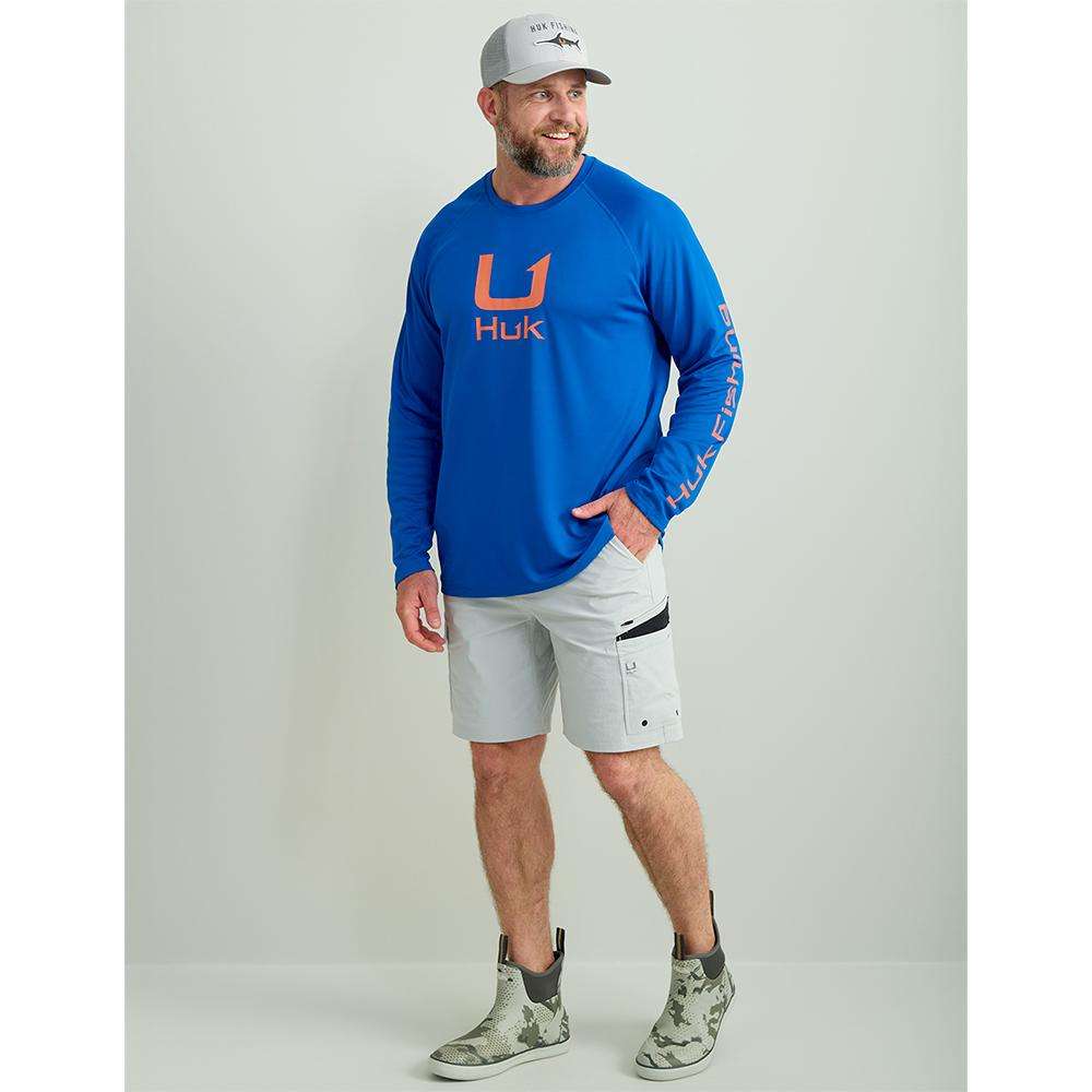 HUK ICON LS CREW OCEAN BLUE LS M - Marolina Dba Huk