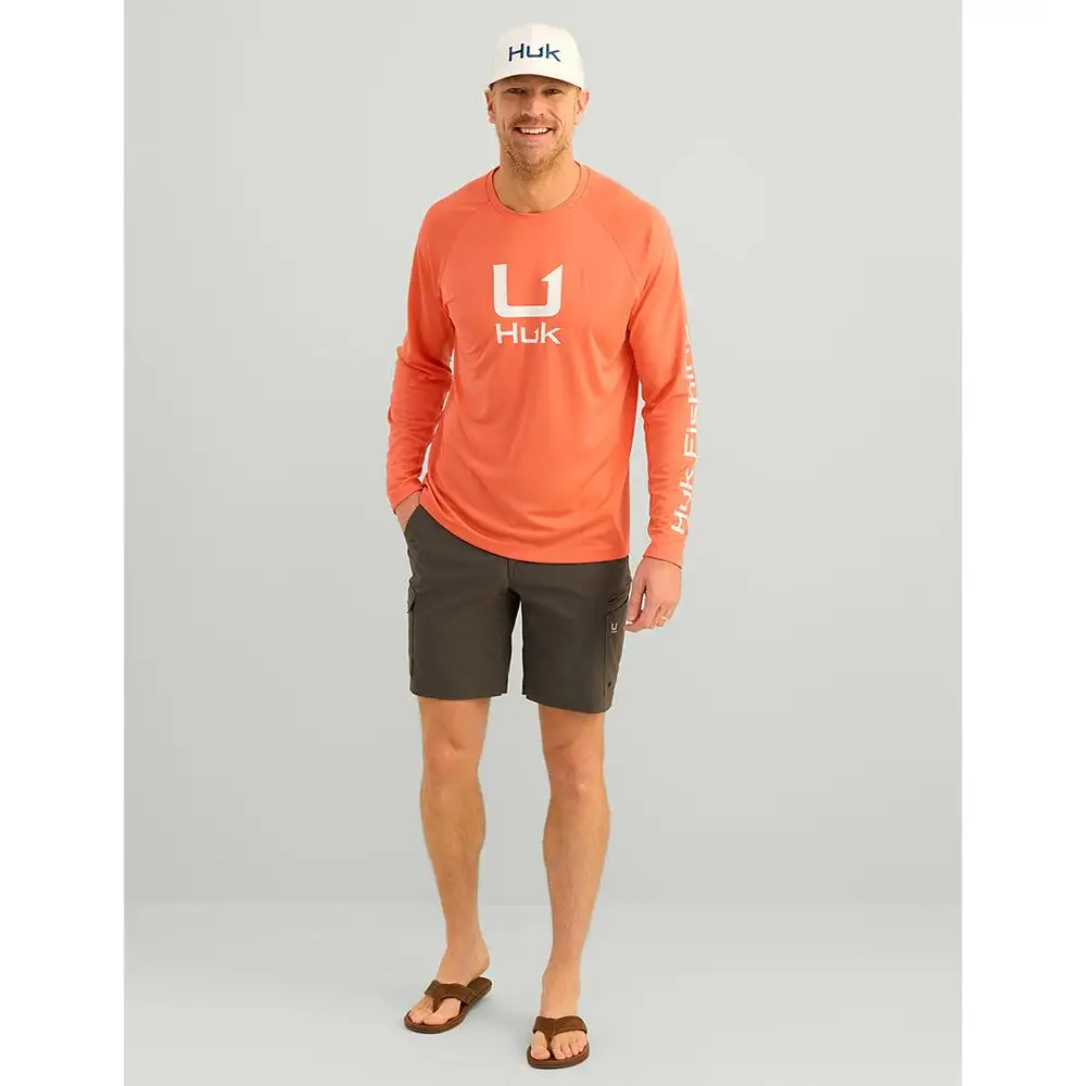 HUK ICON LS CREW FRESH SALMON LS XXXL - Marolina Dba Huk