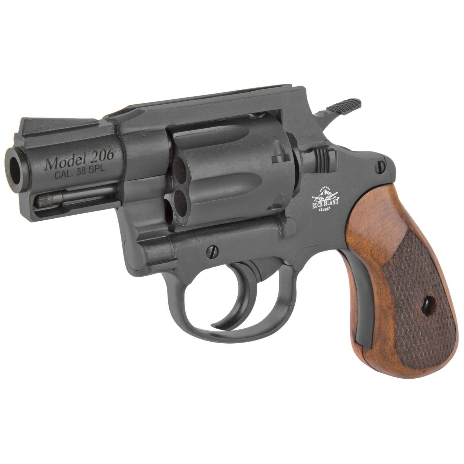 Rock Island 51283 Revolver M206 Ca Compliant Singledouble 38 Special 2 6 Rd Wood Grip Black 5284