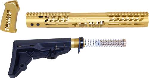 GUNTEC AR15 TRUMP SERIES FURNITURE SET ANODIZED GOLD - Guntec Usa