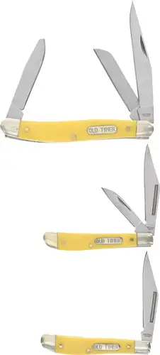 UNCLE HENRY KNIFE 3 KNIFE FLDR COMBO YELLOW TIN PROMO Q4 25'< - Uncle Henry