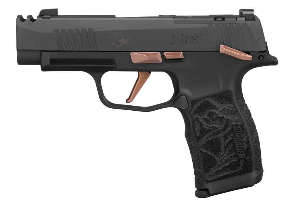 Sig SAUER P365 Rose 9mm 3.1in 2x10rd Rose/Black CA Compliant Striker Pistol - Sig Sauer - 9mm