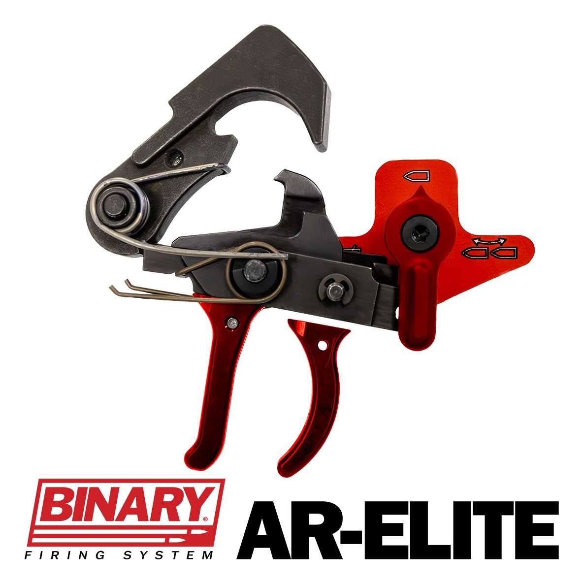Franklin Armory BFSIII AR-ELITE Binary Firing System III Trigger - Red | For AR Platforms | Includes Both Curved and Straight Trigger - Franklin Armory