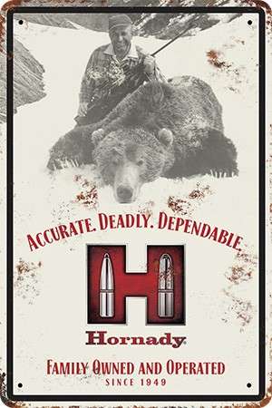HR JOYCE HORNADY TIN SIGN - Hornady