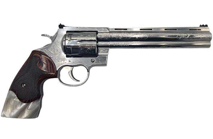 COLT ANACONDA 44MAG 8IN BARREL ENGRAVED ROSEWOOD AND PEARL GRIPS 1