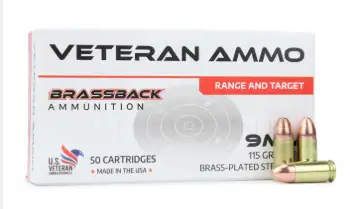 VETERAN AMMO BRASSBACK 9MM 115GR 50/20 - Hyperion