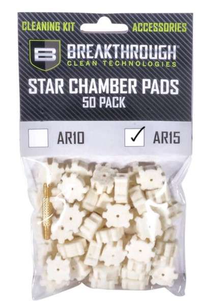 BREAKTHROUGH AR-15 STAR CHAMBER PAD WITH #8-32 THREAD (MALE / MALE) ADAPTER – 50 PACK BT-AR15SCP-50PK - Break Through Clean Tech