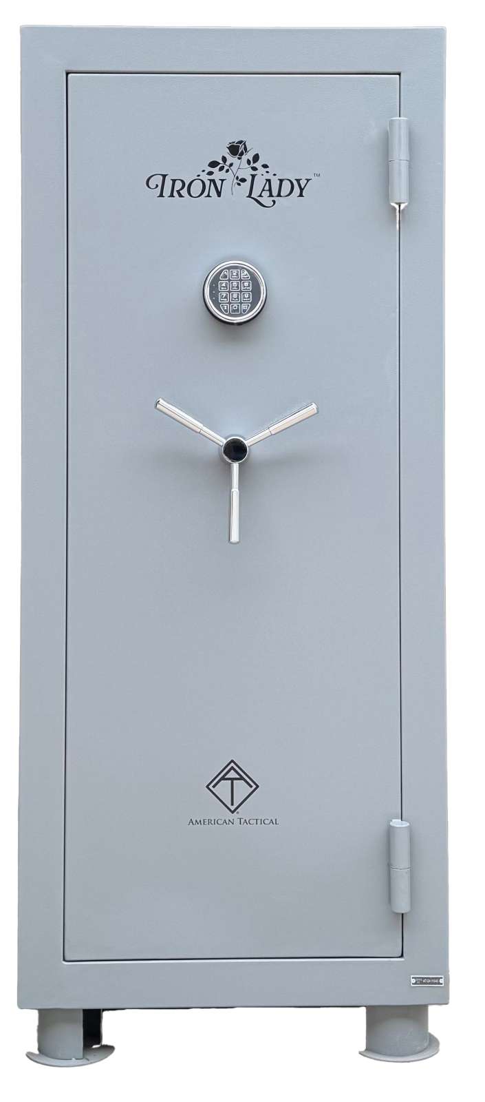 ATI IRON LADY MODEL M HOME SAFE 59"X26"X20" ELECTRONIC PANEL DBL FIRELINER FP 1200 GREY 24 GUN - American Tactical Inc