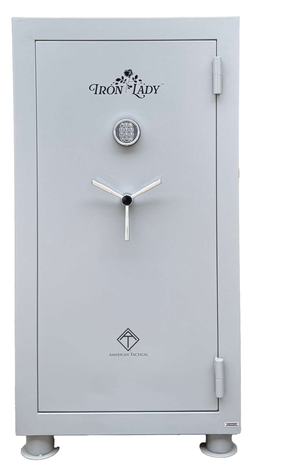 ATI IRON LADY MODEL L HOME SAFE 60"X32"X20" ELECTRONIC PANEL DBL FIRELINER FP 1200 GREY 29 GUN - American Tactical