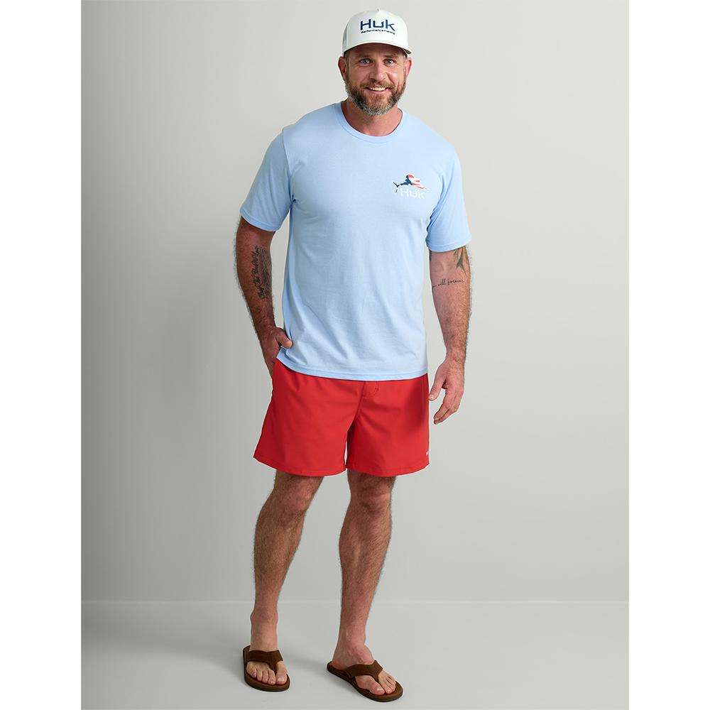 HUK FISH FLAG TEE MAROLINA BLUE SS M - Marolina Dba Huk
