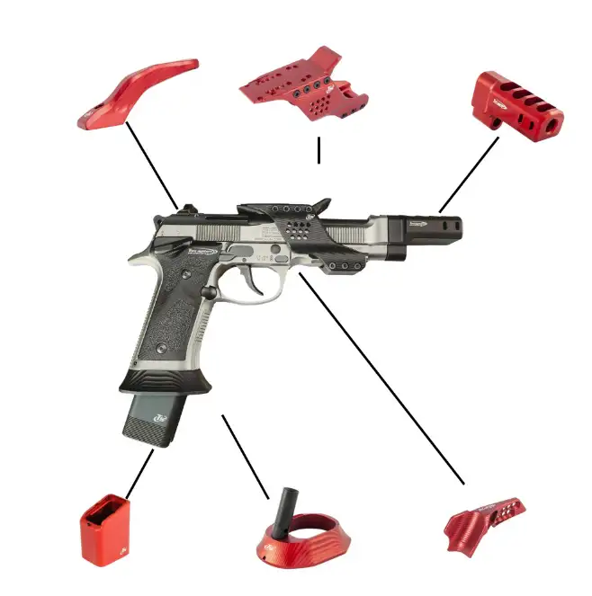 AMERICAN PREC FIREARMS TONI SYSTEM BUNDLE KIT FOR BERETTA 92X RED - American Precision Firearms